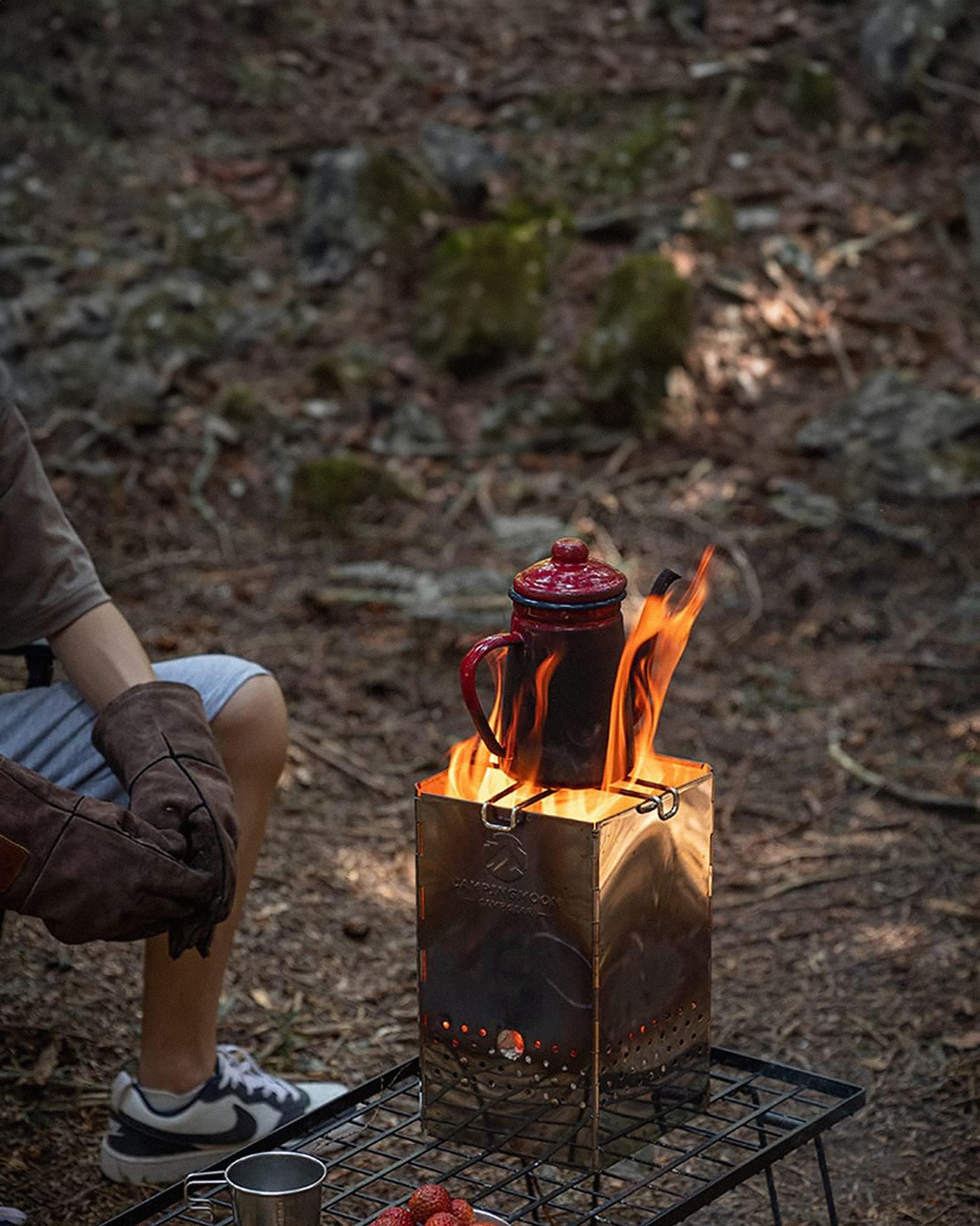 Four-Sided Foldable Charcoal Chimney Fire Starter