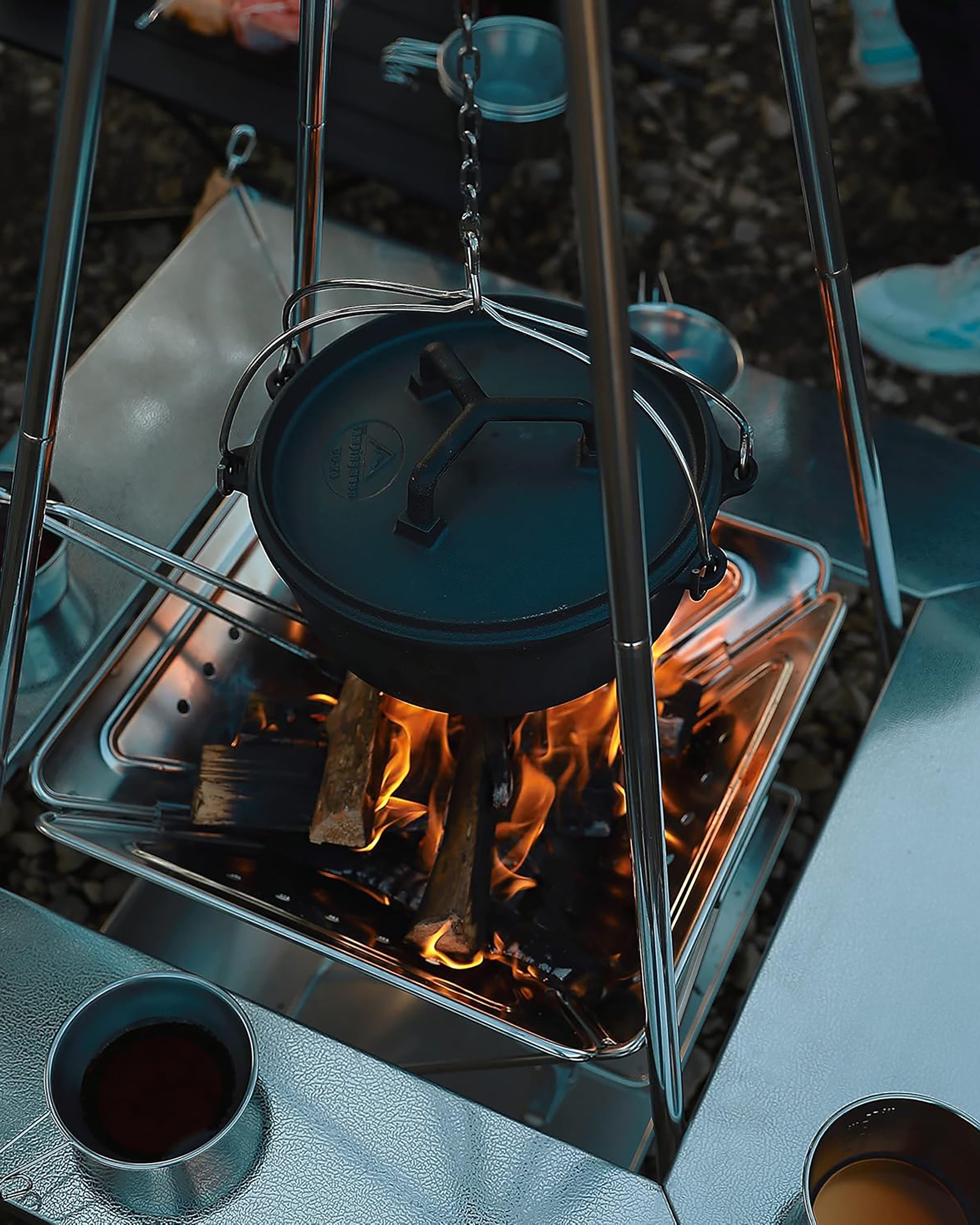 Camping Moon Stainless Steel Firepit Table