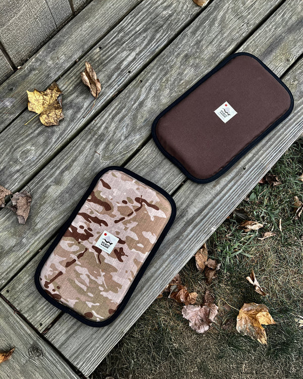 Peace Cabin Utility Sit / Kneel Pad (Brown + Neon Yellow)