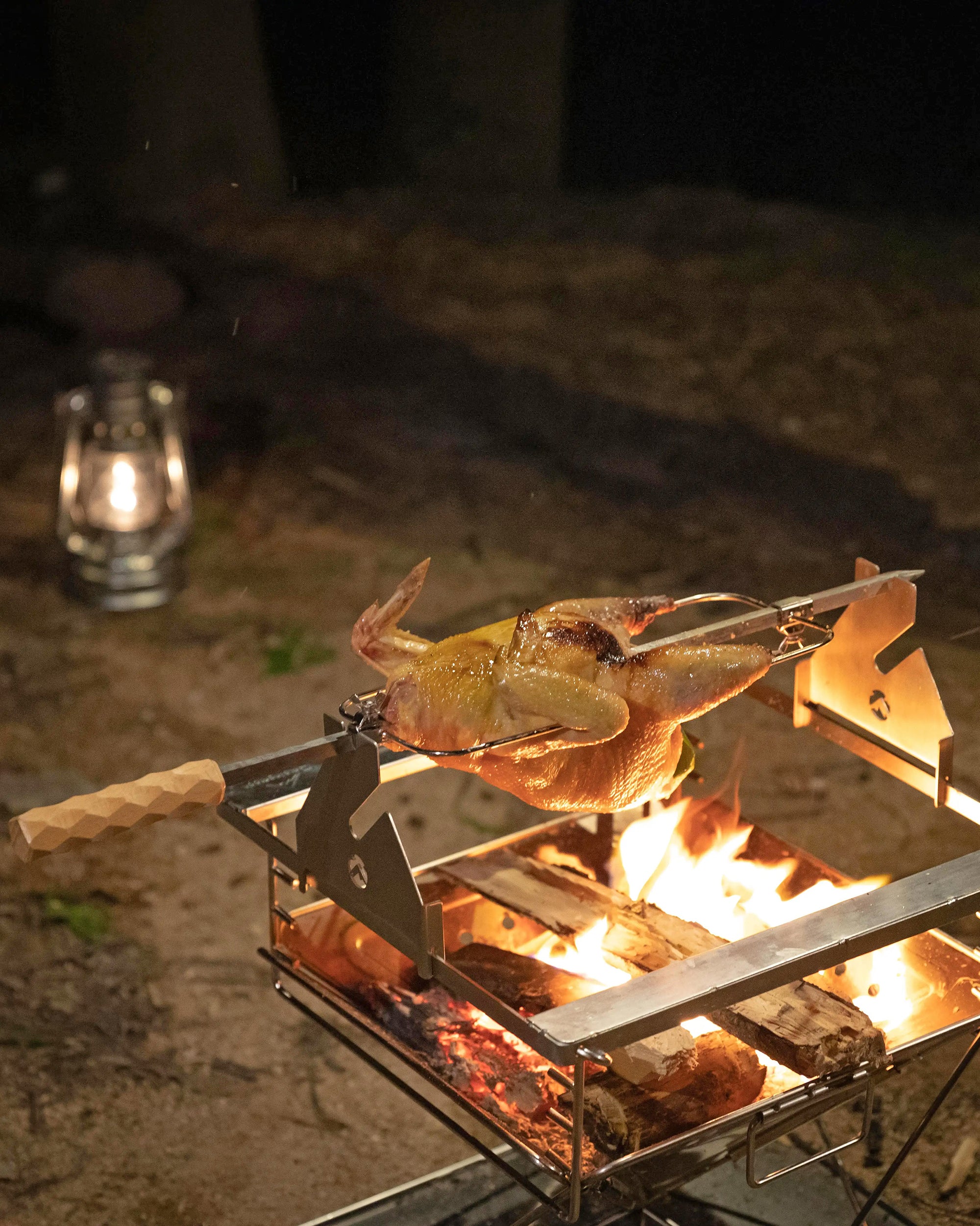 Rotisserie Spit-Roasting Rack for Takibi Firepit