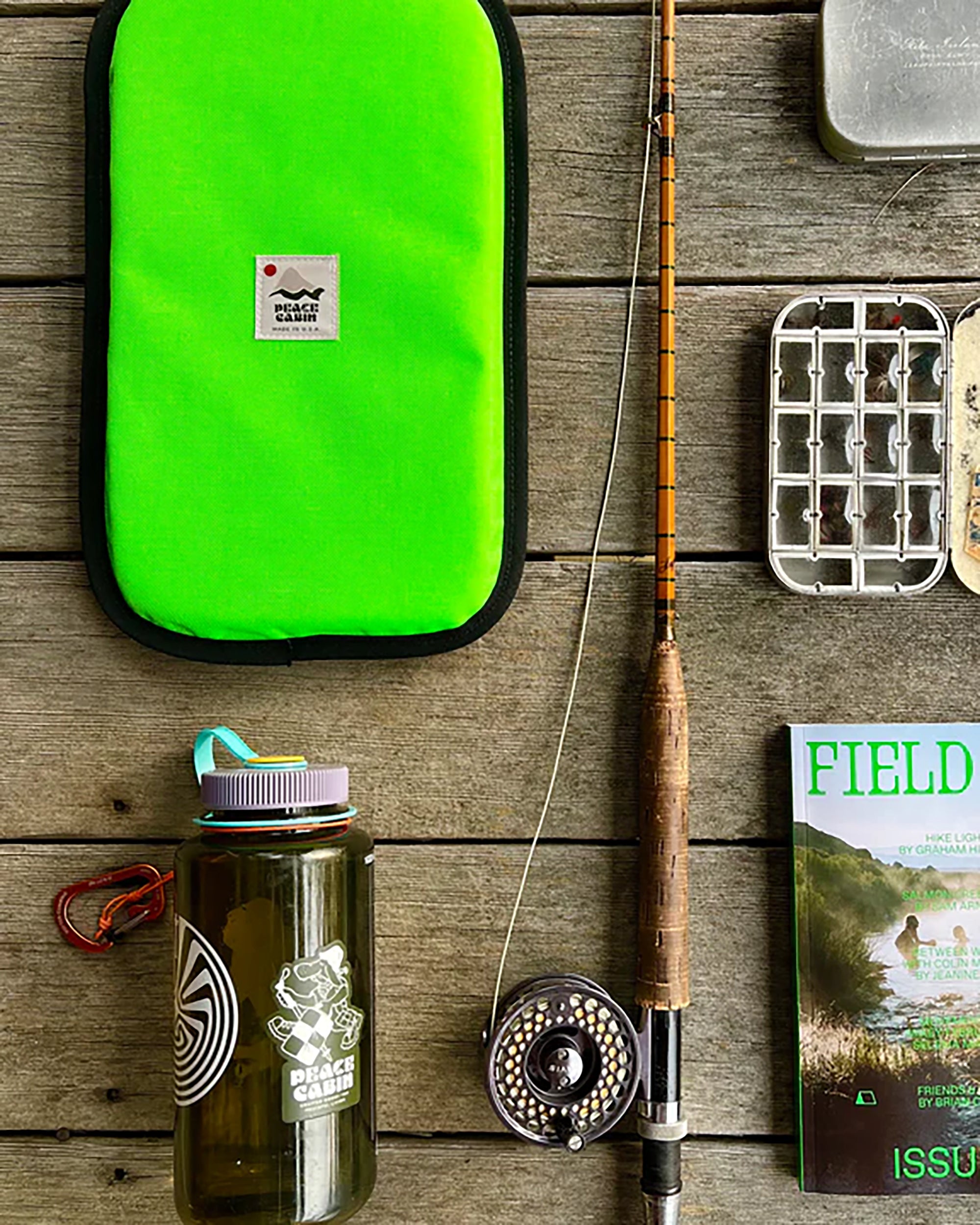 Peace Cabin Utility Sit / Kneel Pad (Neon Green + Pine)