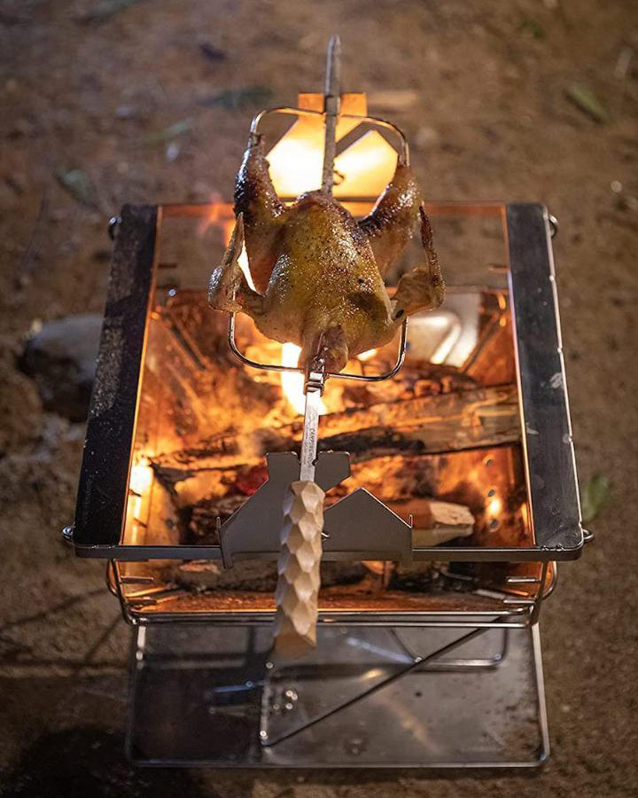 Rotisserie Spit-Roasting Rack for Takibi Firepit – Kōrogi